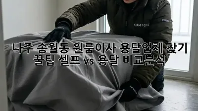 나주 송월동 원룸이사, 용달업체 찾기 꿀팁! 셀프 vs 용달 비교분석